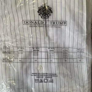 Chemise Habillée à Rayures Donald J. Trump Signature Collection - Taille M - 100% Coton - Occasion Très Bon état